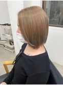 ミルクティーベージュ/ボブ/ブリーチ1回～2回