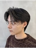 メンズ/センターパート/ニュアンスパーマ/シースルーマッシュ