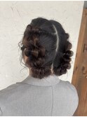 ぽこぽこツインヘア