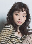 【emu井上信洋】オン眉で大人カジュアルくすみブルーミディアム