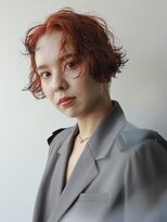 テルヴェ(Terve)&nbsp;デザインカラーオレンジカラーハイトーンカラーショートボブヘア