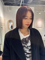 ローウェ 京都四条河原町(Louwe)&nbsp;切りっぱなし/bob/ストレートボブ/ボルドー/四条河原町