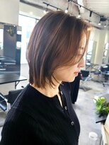 エイス 梅田 中津(Ace) 切りっぱなしボブ マロンベージュカラー