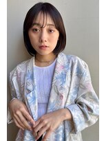 ブラウヘアアンドケア(care) 暗髪カラーの丸みのボブ