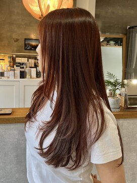 ノエル ヘアー アトリエ(Noele hair atelier) フェザーレイヤー×オレンジブラウン