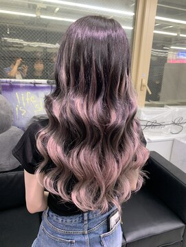 グロウ 渋谷(grow) プルエクステでつくるバレイヤージュスタイル×外国人風カラー