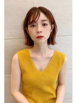 フィル 横浜(fil) 外ハネボブ_カーキグレージュフェザーバング