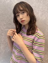 アース 三軒茶屋店(HAIR&MAKE EARTH) 三軒茶屋_レディース_セミロング_ブラウン_コテ巻き_パーマ_小顔