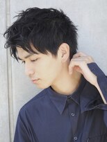 【ANDREY】アッシュブラック/ハイライト/マッシュパーマ/ウルフ