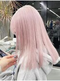 ダブルカラーピンクベージュピンクブラウンカラーレイヤーカット