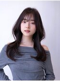 イメチェン　レイヤーカット　シースルーバング　前髪　美髪