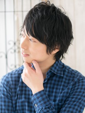 モッズヘア メン 上尾東口店(mod's hair men) 20代30代ニュアンスパーマ重めブラックショートX上尾