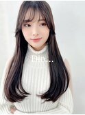 顔まわりくびレイヤー、ロングヘアー