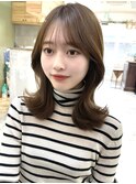 20代30代40代◎前髪パーマ韓国風巻きくすみベージュお団子ヘア
