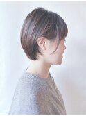 ＊耳かけショートボブ丸みショート前下がりショートボブ前髪あり