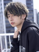 エイド 本店(aid) メンズハイライトメッシュショートウルフ毛流れセンターパート