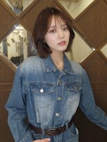 ブリンク(blink)&nbsp;レイヤーボブブラウンベージュケアカラー前髪カット12トーン