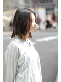 小顔ひし形 レイヤーカット 透明感カラー