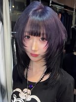 オルン(ORGN.) ルーツカラー ラベンダーカラー ハッシュカット デザインカラー