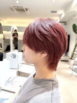 ノラ ウメダ(NORA UMEDA) 韓国ヘア レッドブラウン×ラウンドマッシュ×メンズカット