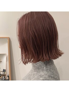 セカンド(2nd) 切りっぱなしボブ/髪質改善/ピンク/外ハネボブ