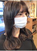 【ショコラベージュ】韓国風フェザーバング