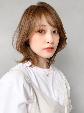 リヤン 表参道(lyann) ベビーバングボブルフナチュラルカールビターショコラベージュ