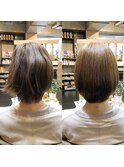 カットなしでもまとまる髪質改善ストレートショートボブ