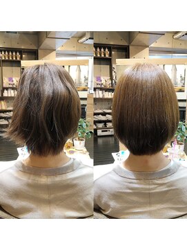 ナイン 田辺(nine) カットなしでもまとまる髪質改善ストレートショートボブ