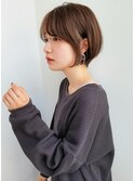大人カジュアルな時短ヘア丸みショートボブ
