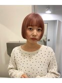 ピンクベージュ/ミニボブ