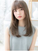 グレイアッシュ黒髪前下がりエアストレートc5越谷20代30代40代