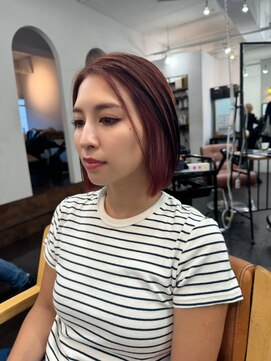 ネウィ ジャム 町田(newi JAM) ワンレンボブ前下がりショート内巻きワンカール鎖骨ミディアム