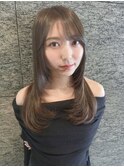 韓国レイヤーカット×シアーベージュ