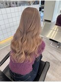 韓国ヘア顔周りレイヤーミルクティーベージュグレージュカラー