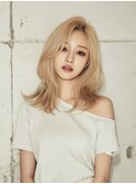 韓国/髪質改善/レイヤーカット/セミロング/ハイトーン/ブリーチ