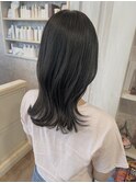 福山美容室caary イルミナカラー透明感切りっぱなしグレージュ