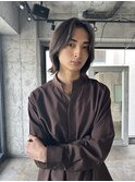 メンズボブウルフメンズミディアムレイヤーカットメンズウルフ