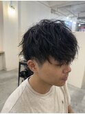 無造作刈り上げマッシュ