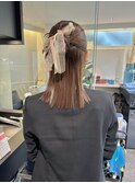 タイトヘア/ハーフアップ/お呼ばれヘアアレンジ