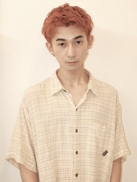 シーカ(siika) ベリーショート/オレンジカラー/メンズハイトーン/マレットヘア