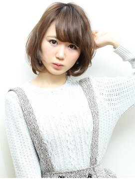 フロール(florun) 【ミディアム】重ためバングのシースルーカラーボブ