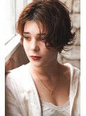 大人可愛い20代30代40代黒髪前下がりショートボブ丸みショート◎