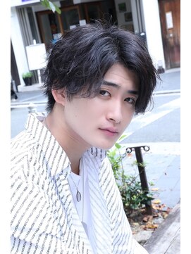 メンズサロン ゴールド 名古屋(GOALD) ナチュラル センターパート 束感 襟足 ミディアム 2ブロック