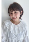 王道小顔ショート×ベージュブラウン