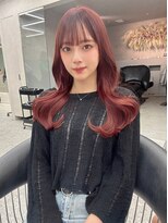 ロンド マーレ 天神大名店(Lond mare)&nbsp;ピンクブラウン/暖色カラー/カシスピンク/韓国ヘア/顔周りカット