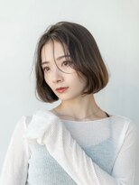 20代30代大人かわいい/グレージュカラー/ショートボブ/小顔/前髪