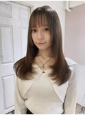 小顔ミディアムレイヤー【黒髪小顔ボブルフワンレンネビージュ】