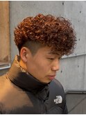 バロックパーマ　ツイストスパイラル眉カットメンズパーマ