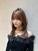 ロンド ルージュ 銀座店(Lond rouge)&nbsp;くびれヘア/アプリコットオレンジ/ハイライトカラー/ボブ/銀座